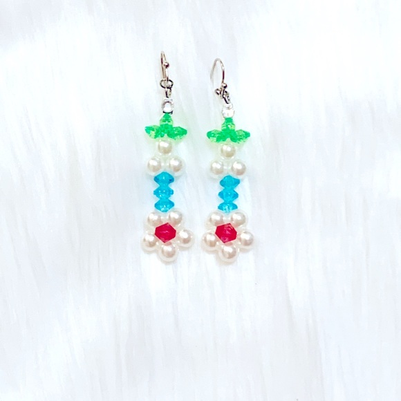 💎💎Glass Pearl Flower Jewelry Set - Picture 3 of 6